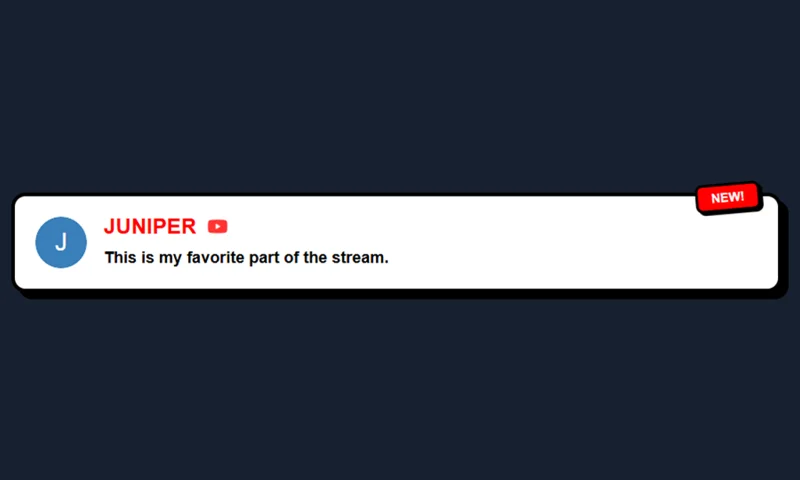 Comic Pop overlay with sample messages