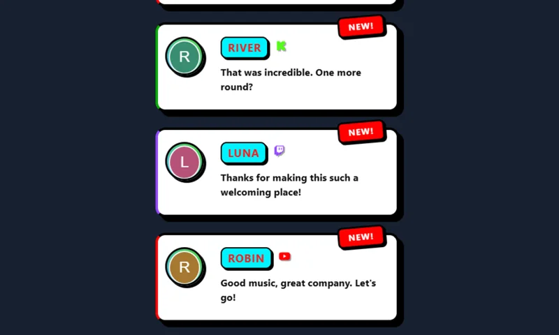 Comic Pop Classic overlay with sample messages